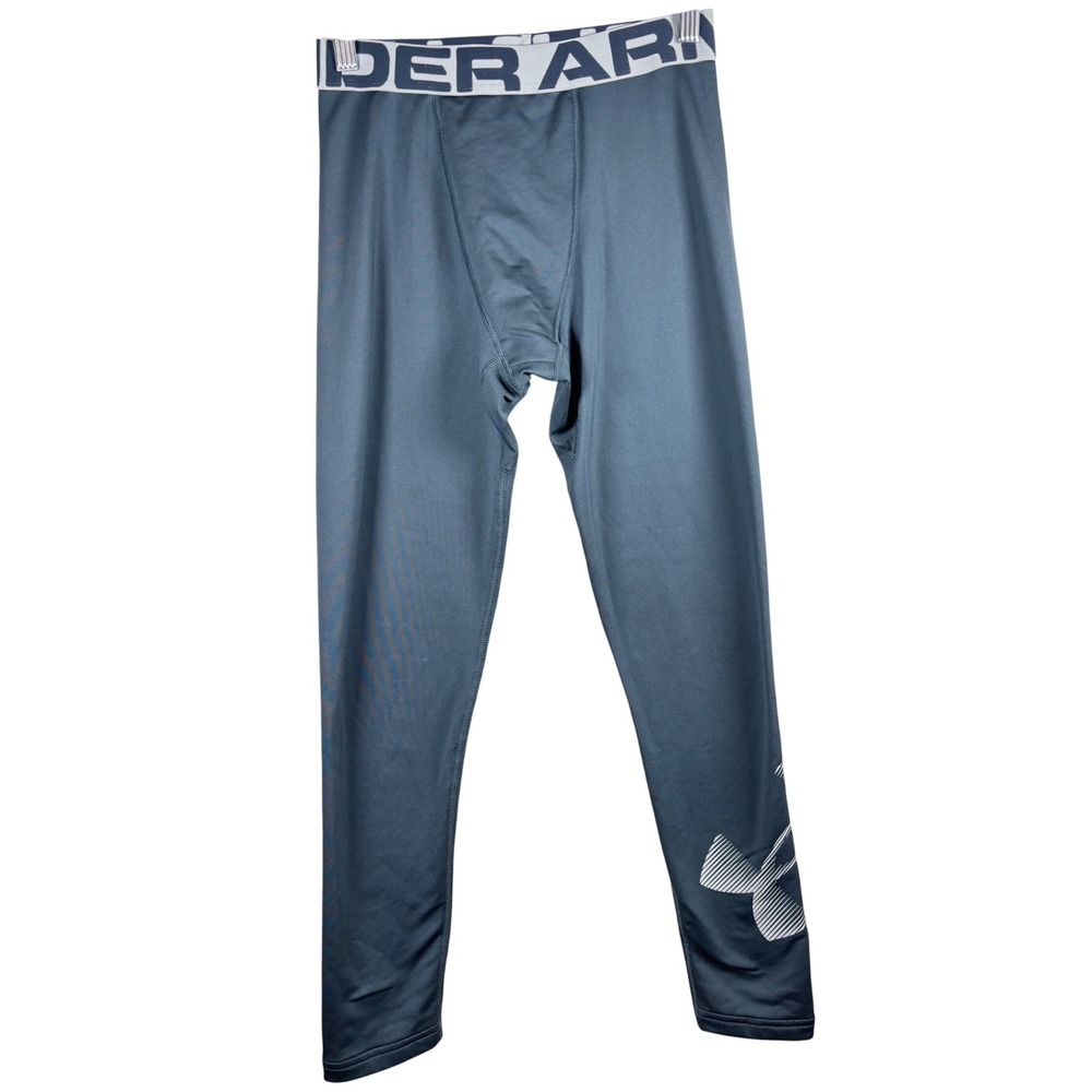 Under Armour Kids ColdGear Fitted Leggings Gray Base Layer Pants YLG Large